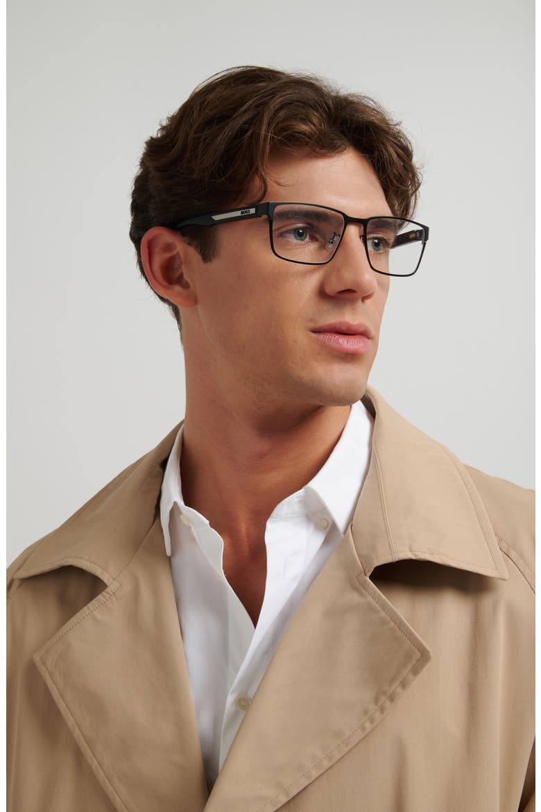 57mm Rectangular Optical Glasses, Alternate, color, MATTE BLACK