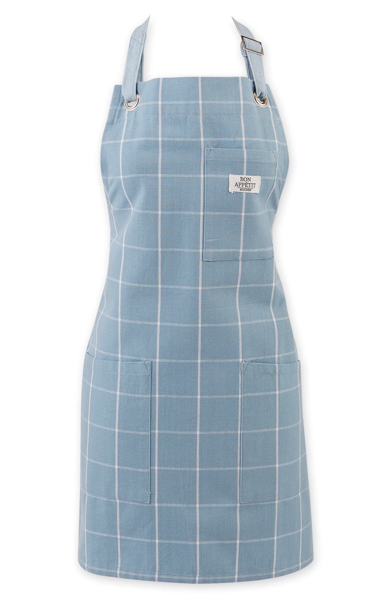 Design Imports Windowpane Print Cotton Apron