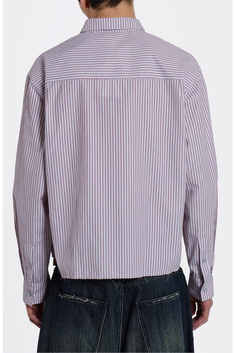 Stripe Graphic Button-Up Shirt, Alternate, color, GREY