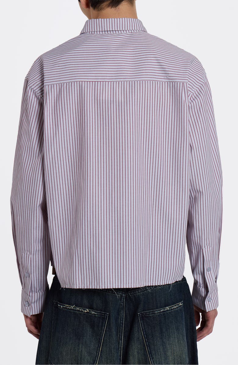 JADED LONDON Stripe Graphic Button-Up Shirt, Alternate, color, Grey