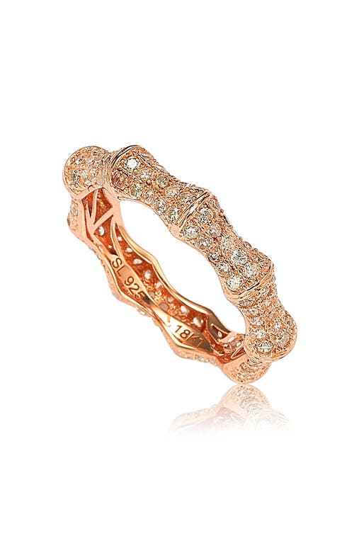 Suzy Levian Rosed Sterling Silver Cubic Zirconia Eternity Band - Pink In Gold