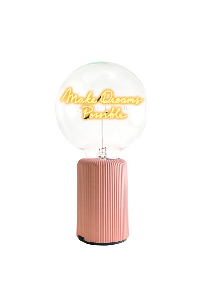 Make Dreams Possible Portable Table Lamp, Main, color, Pink