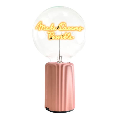 Mitb Make Dreams Possible Portable Table Lamp In Pink
