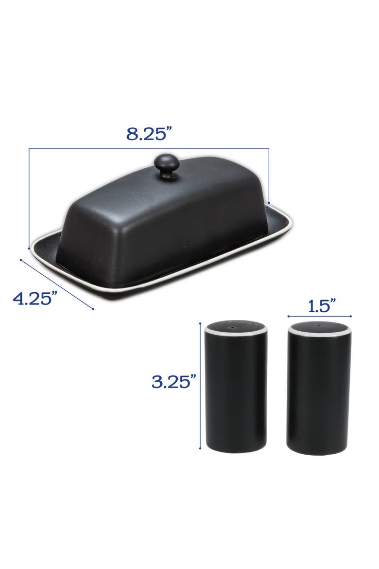 7-Piece Tabletop Ceramic Set, Alternate, color, BLACK