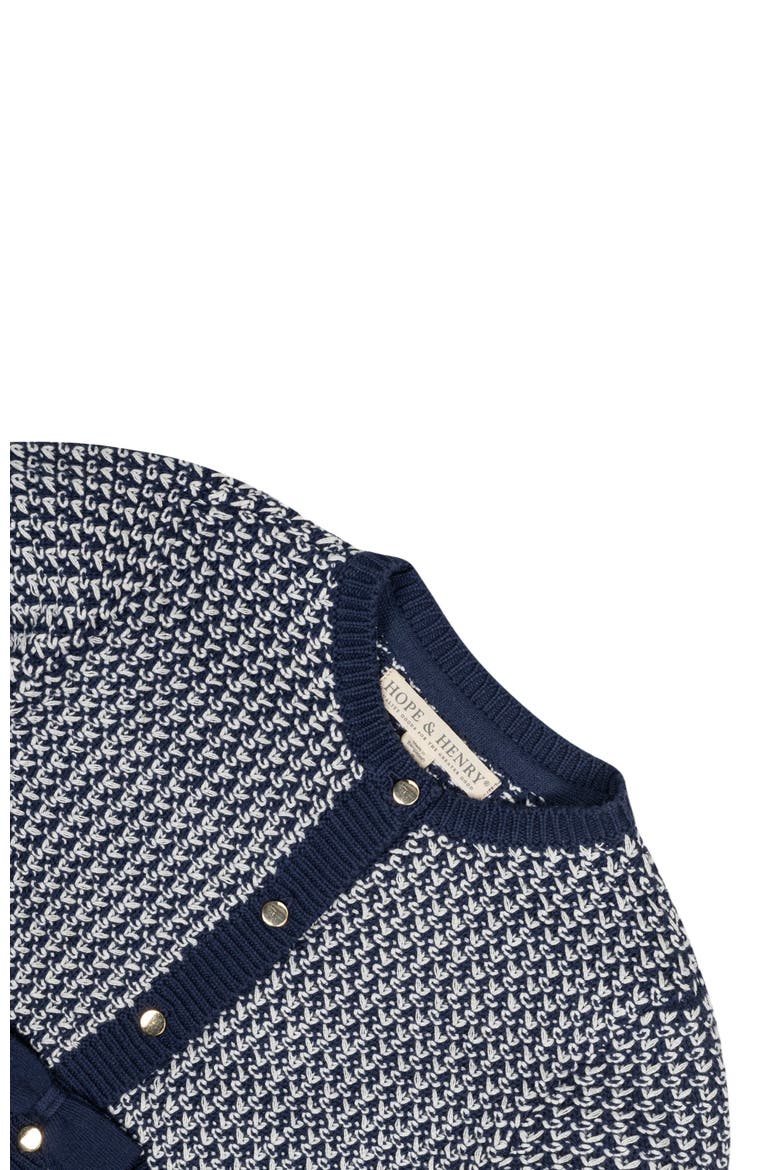 Baby Girls' Organic Fancy Tweed Cardigan, Infant, Alternate, color, Chunky Navy Tweed