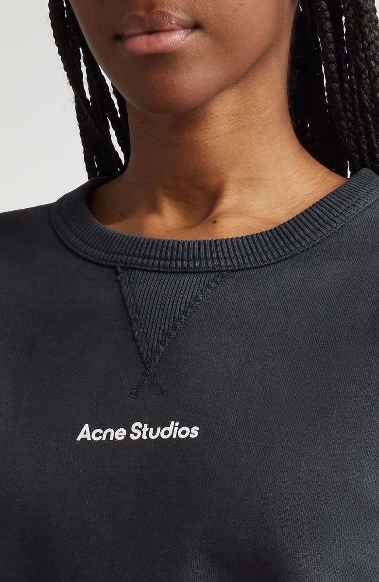 Acne Studios Logo Stamp Cotton Sweatshirt, Alternate, color,