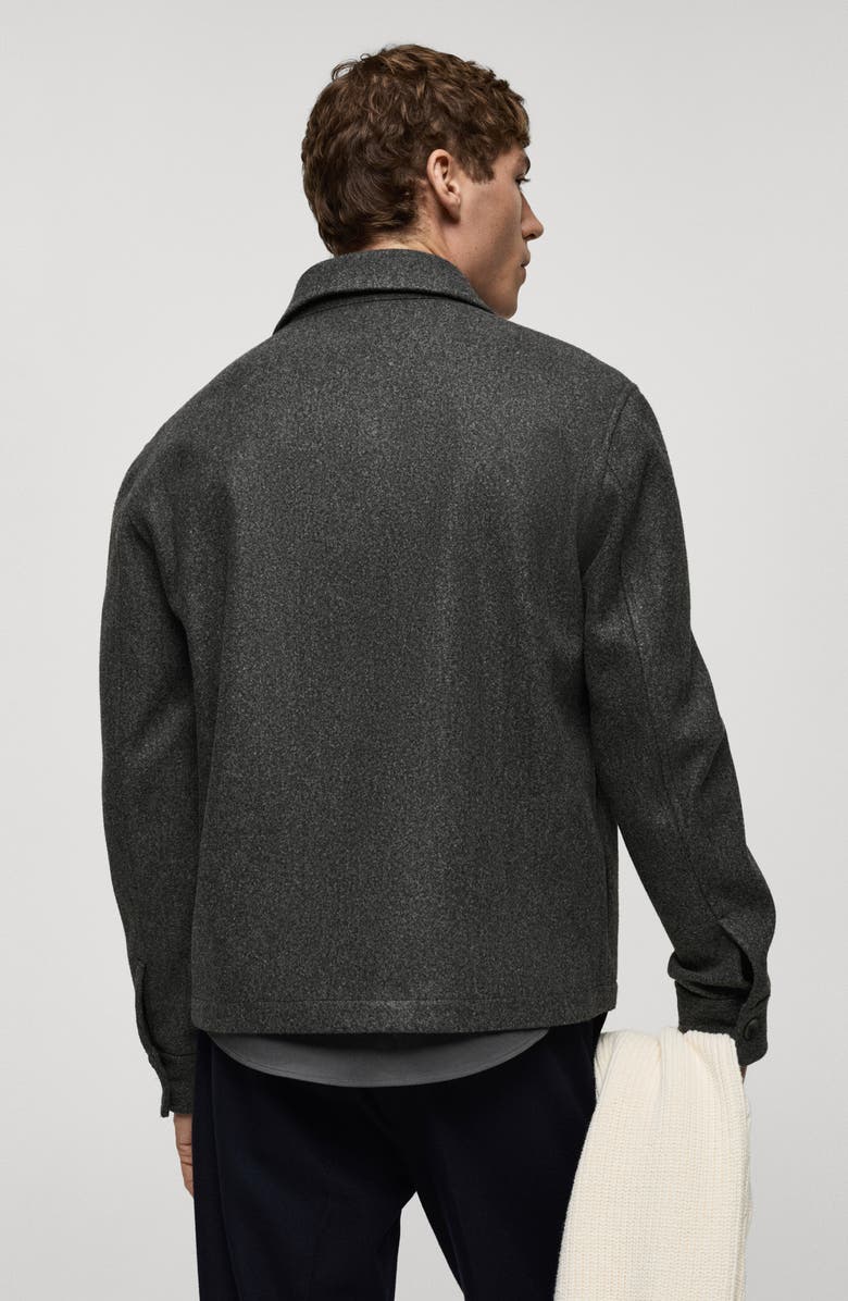 MANGO Regular Fit Zip Flannel Jacket, Alternate, color,