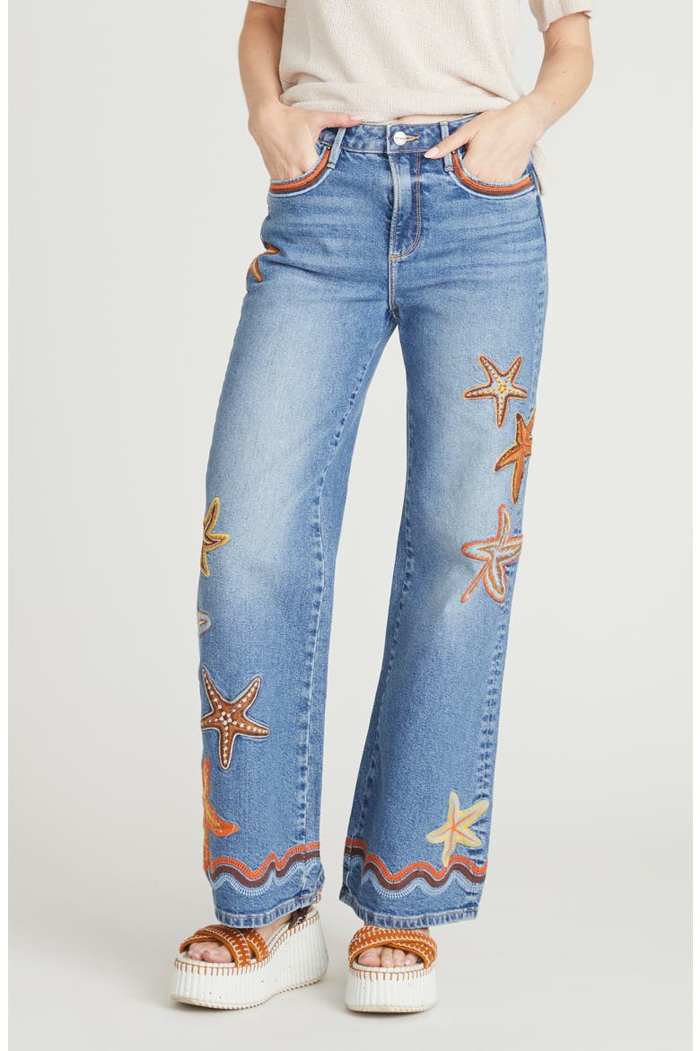 Charlee x Seaside Stars Wide Leg Jeans, Main, color, MEDIUM WASH