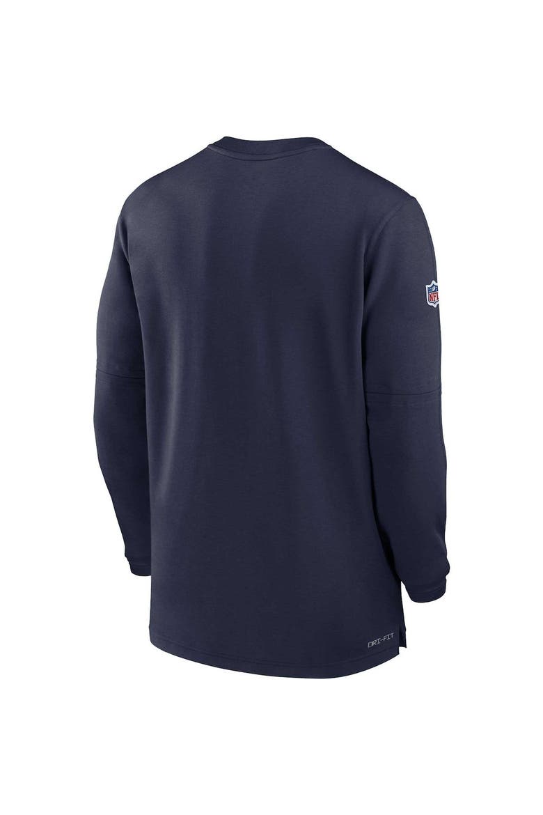 Men's Nike  Navy Tennessee Titans 2023 Sideline Performance Long Sleeve Tri-Blend Quarter-Zip Top, Alternate, color, Navy