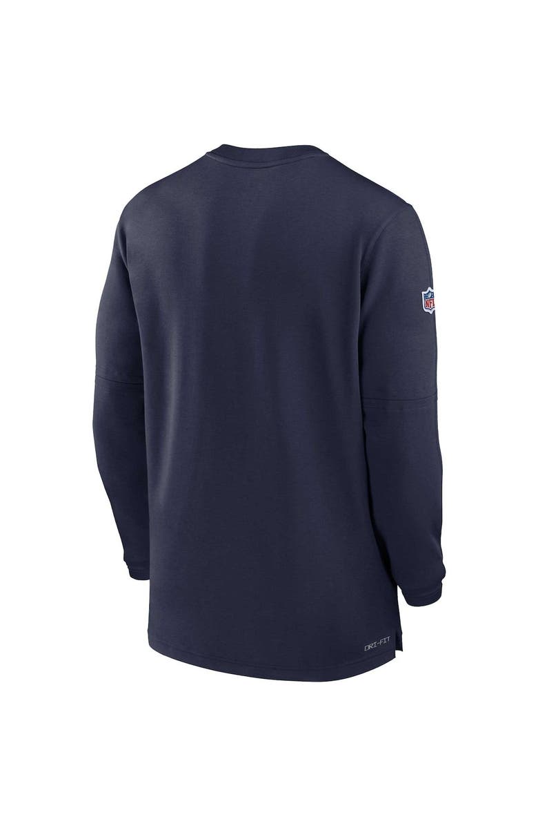Nike Men's Nike Navy Tennessee Titans 2023 Sideline Performance Long Sleeve Tri-Blend Quarter-Zip Top, Alternate, color, Navy
