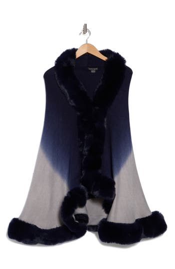 NANETTE LEPORE NANETTE LEPORE FAUX FUR TRIM CAPE