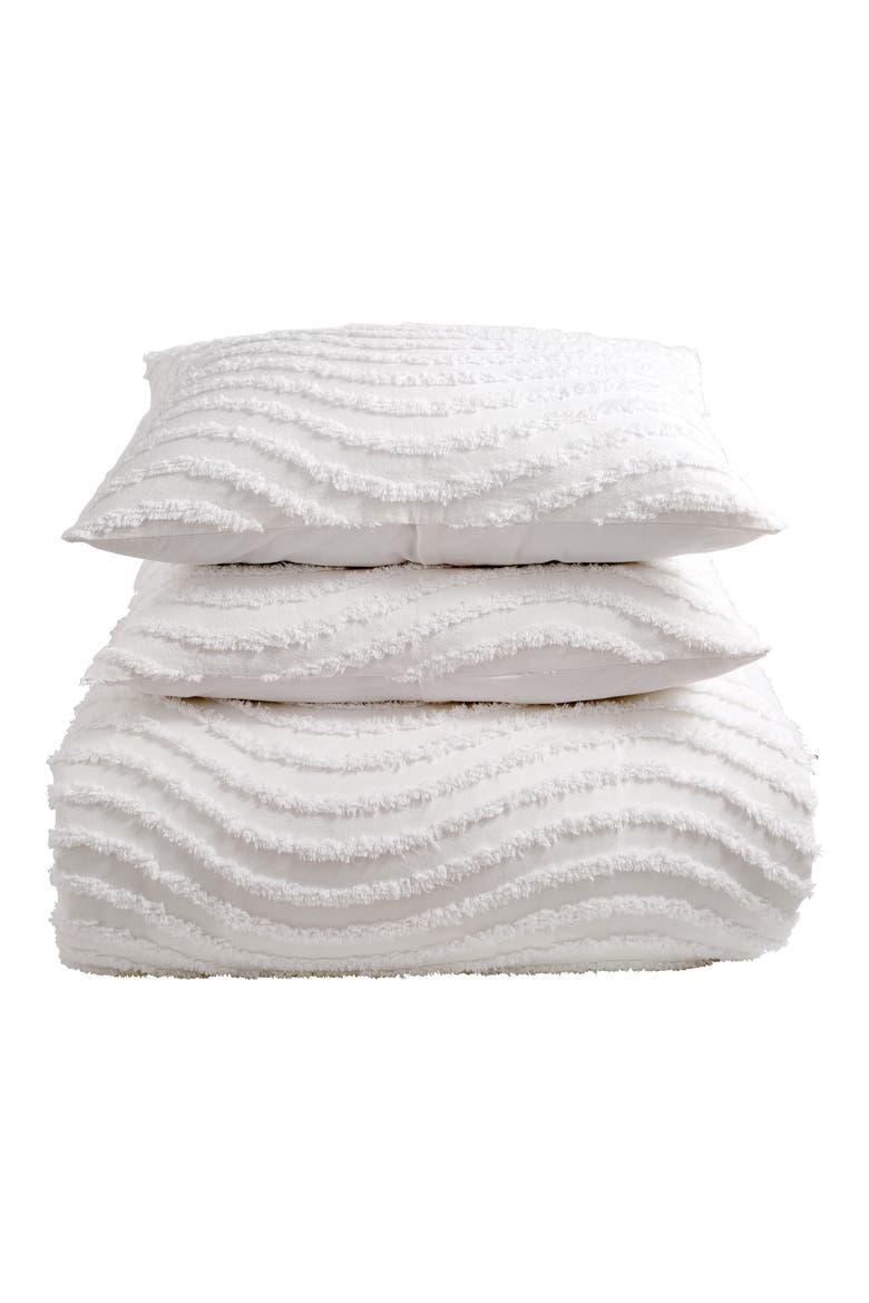 Chenille Wave Comforter & Sham Set, Alternate, color, WHITE