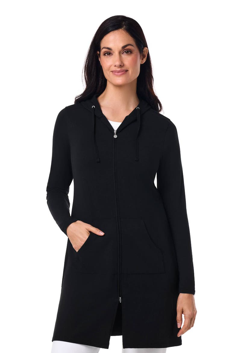 Women's Cabana Long Zip-Up Hoodie, UPF 50+ Sun Protection, Alternate, color, Black