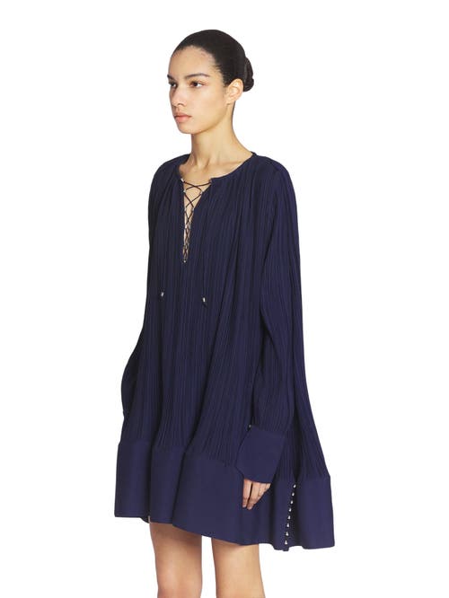 Lanvin Flared Pleated Dress In Blue