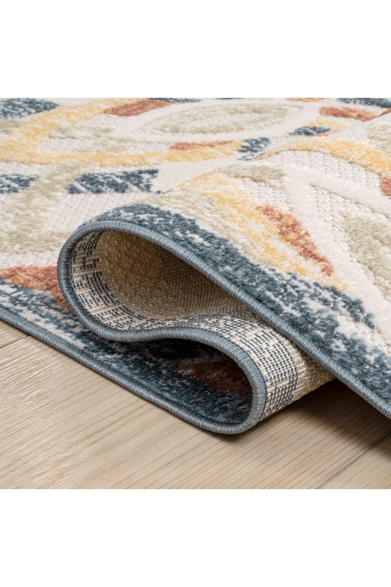 Flora Abstract Bold Mandala High-Low Indoor/Outdoor Rug, Alternate, color, Cream/Multi