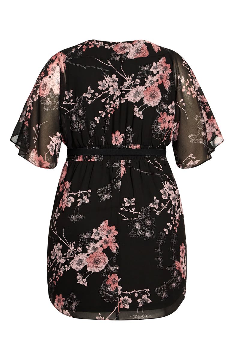 City Chic Floral Print Dress, Alternate, color, 
