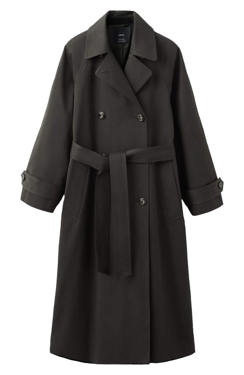 MANGO Angela Belted Trench Coat, Alternate, color, Chocolate