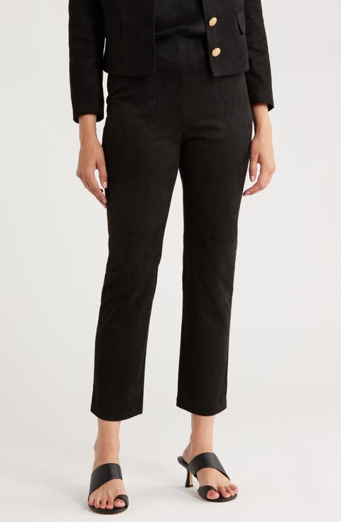 Faux Suede Ankle Pants