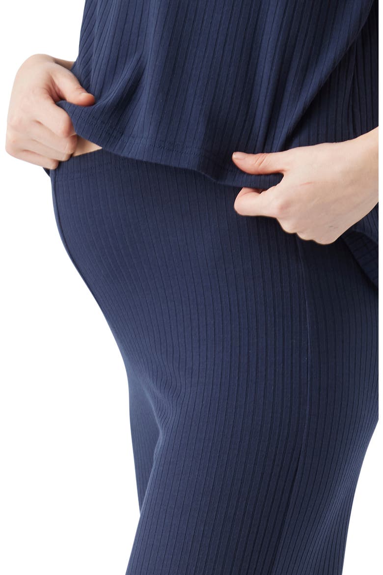 Cindy Rib Knit Maternity Pant, Alternate, color, Navy