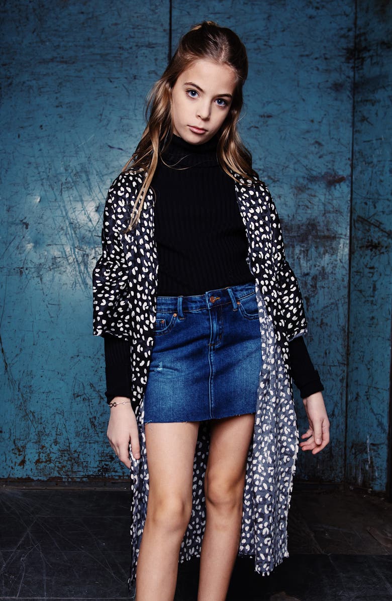 Tractr Lisa Cutoff Denim Miniskirt, Alternate, color, 