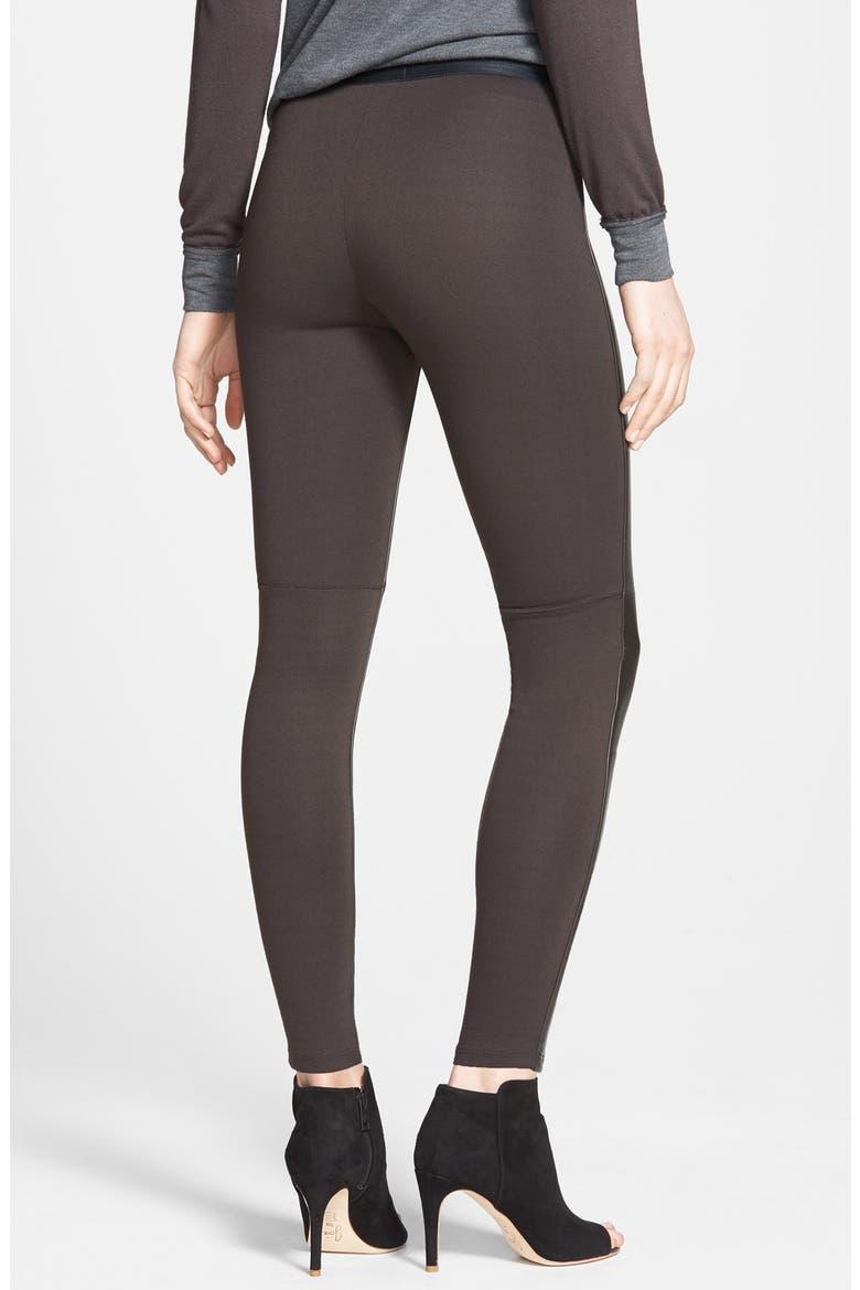 Faux Leather Front Leggings (Nordstrom Exclusive), Alternate, color, BROWN