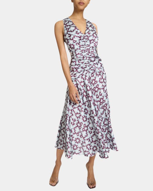 SANTORELLI SANTORELLI EDEN SLEEVELESS FIT AND FLARE MIDI DRESS WITH CENTER RUCHING 