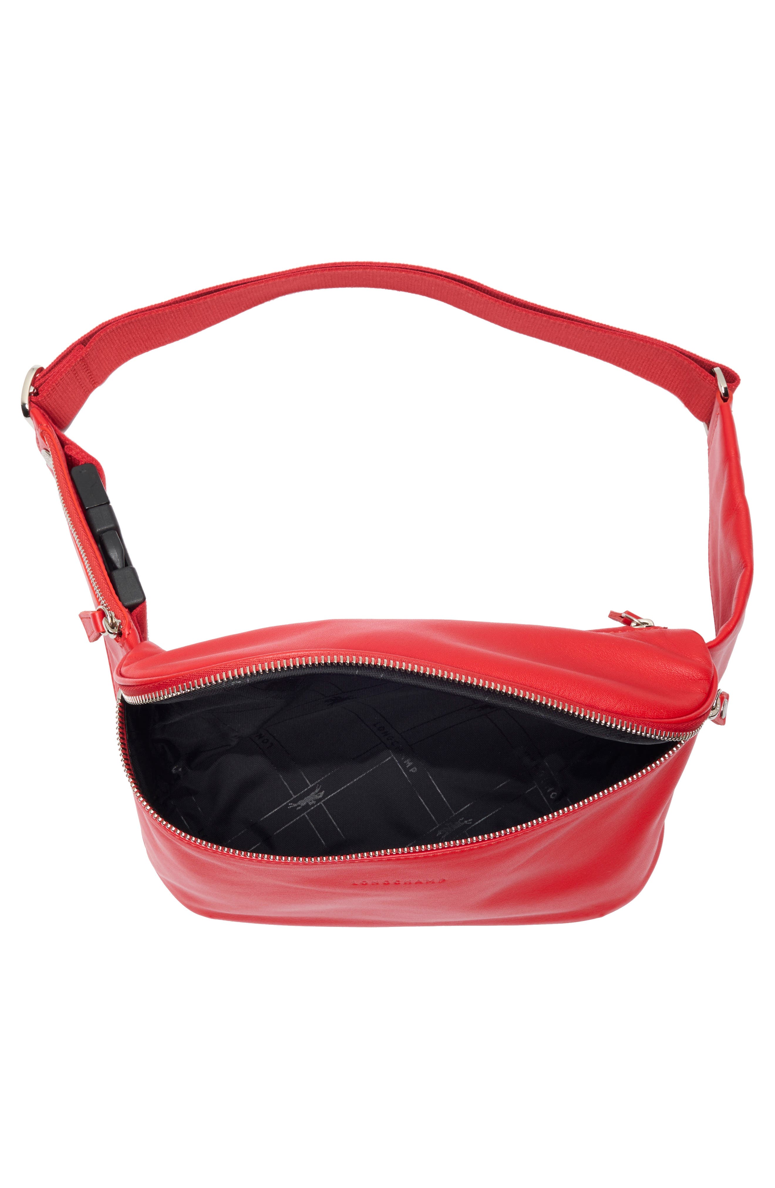 Longchamp Parisis Leather Belt Bag, Alternate, color, Vermillion