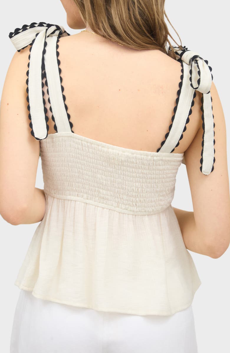 Blu Pepper Ricrack Trim Tie Shoulder Tank, Alternate, color, 