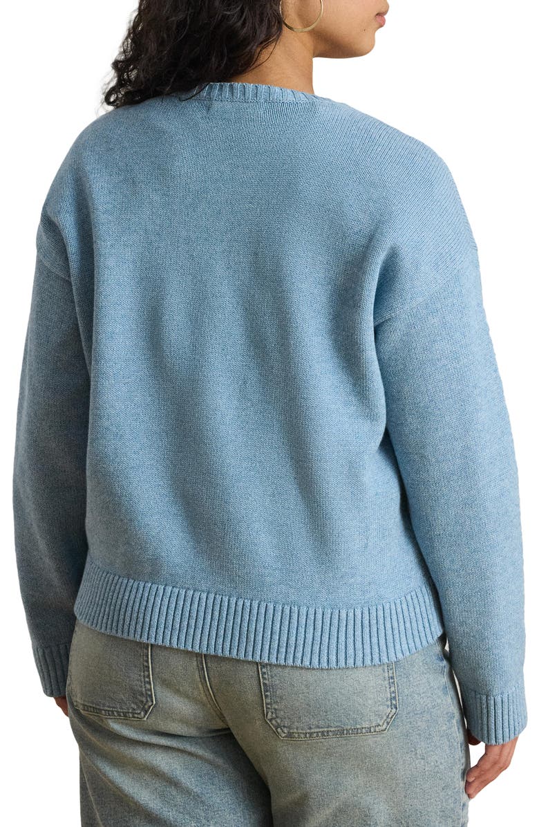 Lauren Ralph Lauren Golden Retriever Intarsia Cotton Sweater, Alternate, color, Blue Note Heather Multi