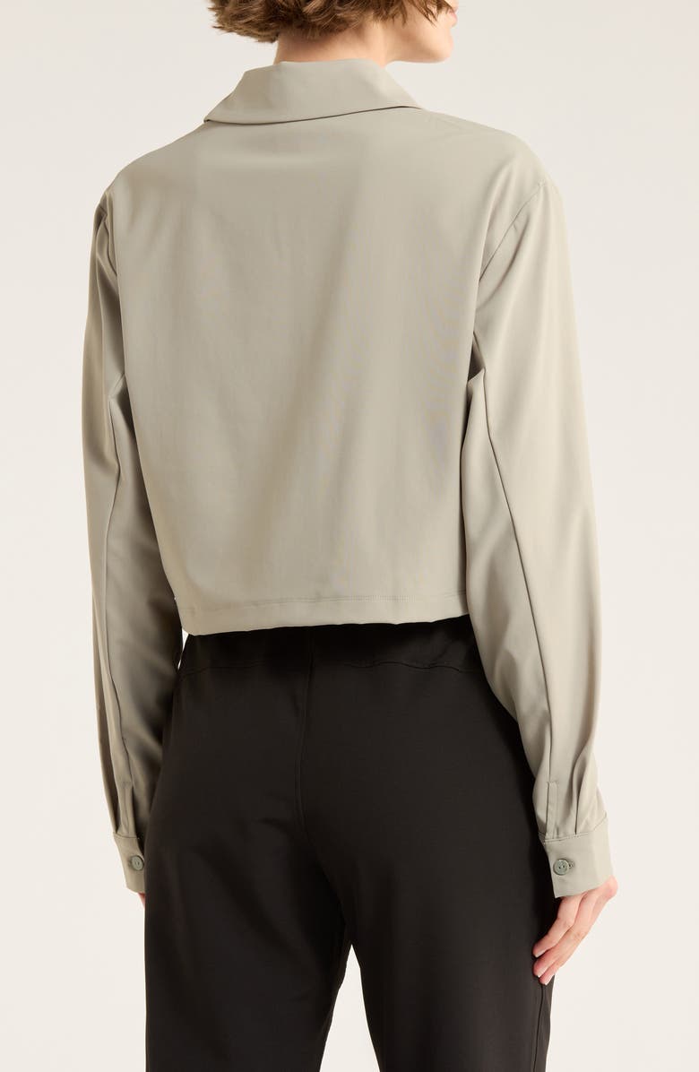 Beyond Yoga Midtown Crop Jacket, Alternate, color, Grey Sage