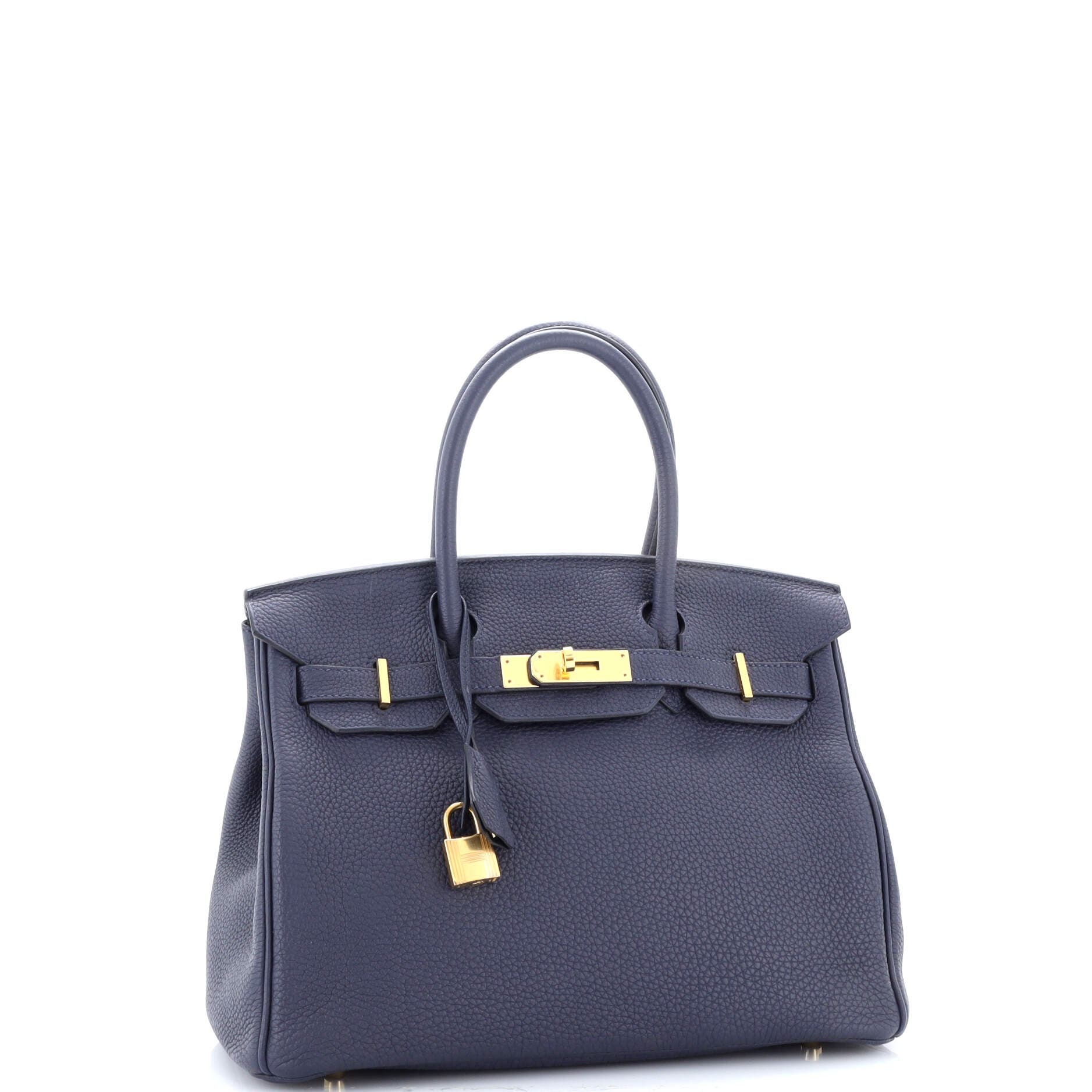 Pre-Owned Hermes Birkin Handbag Blue Togo with Gold Hardware 30, Alternate, color, 