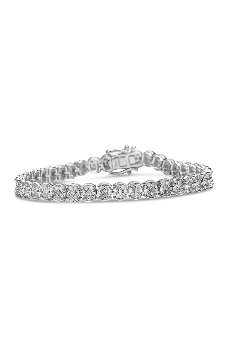 Haus of Brilliance Silver 2.0 Cttw Diamond Cluster Link Bracelet, Alternate, color, White