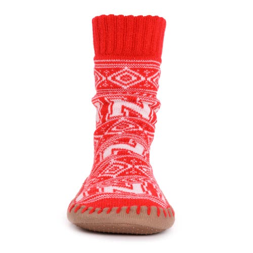 Muk Luks Gameday Slipper Socks In Red