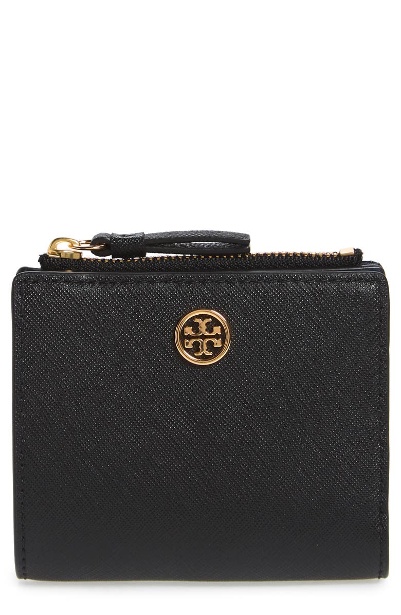 Tory Burch Mini Robinson Wallet Leather Bifold Wallet, Main, color,