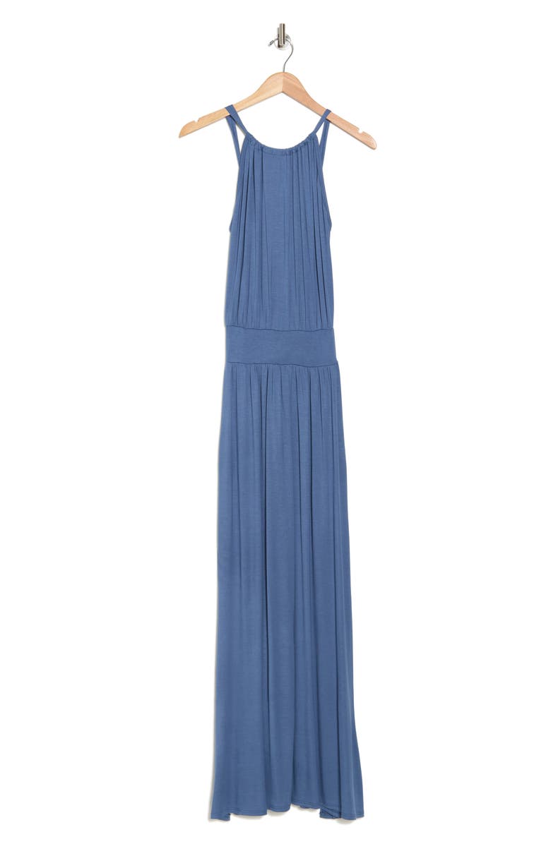 GO COUTURE Halter Maxi Dress, Alternate, color, Moroccan Blue