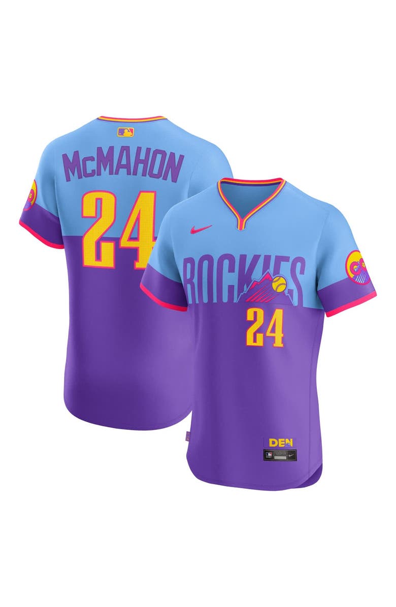 Nike Men's Nike Ryan McMahon Purple/Light Blue Colorado Rockies 2025 City Connect Elite Player Jersey, Alternate, color, 