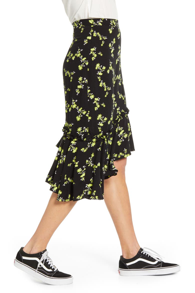 Asymmetrical Skirt, Alternate, color, BLACK LILY LACE