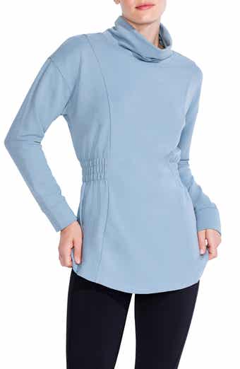 NZ ACTIVE by NIC+ZOE Smocked Brushed Turtleneck Top