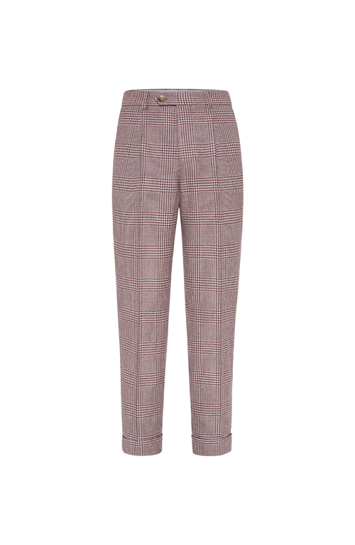 Brunello Cucinelli Pleated Cotton-cashmere Blend Trousers In Multi