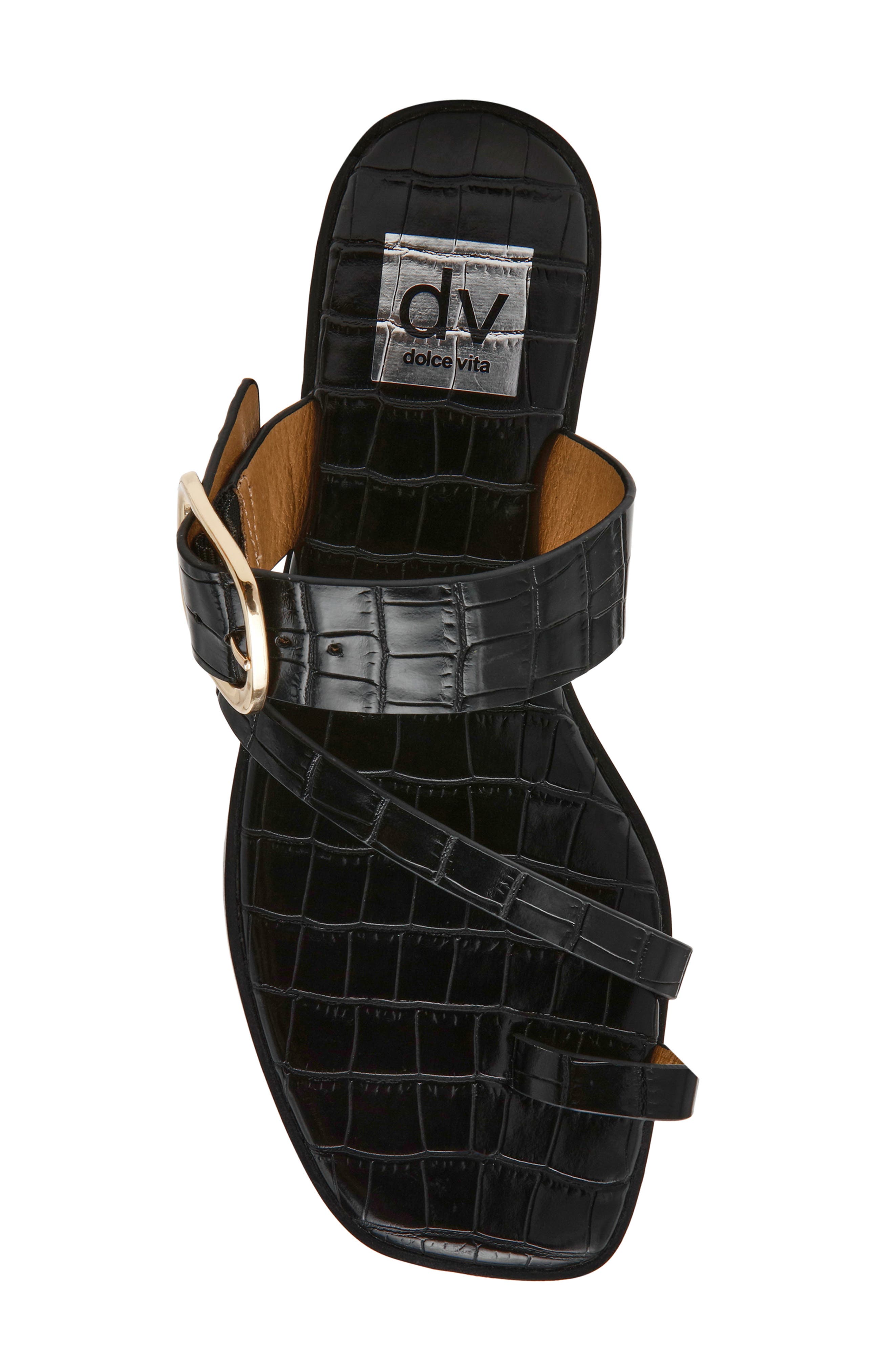 DV by Dolce Vita Makai Toe Loop Buckle Sandal, Alternate, color, Black