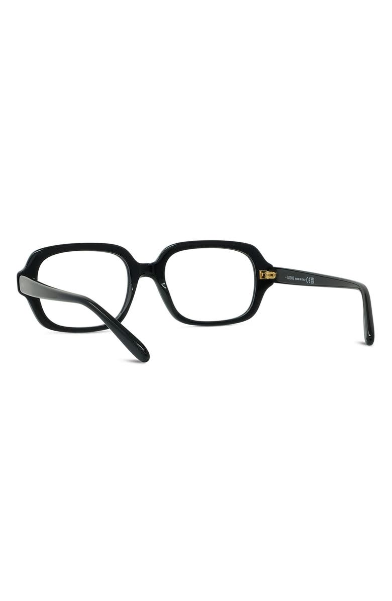 Loewe 53mm Rectangular Optical Glasses, Alternate, color, Shiny Black