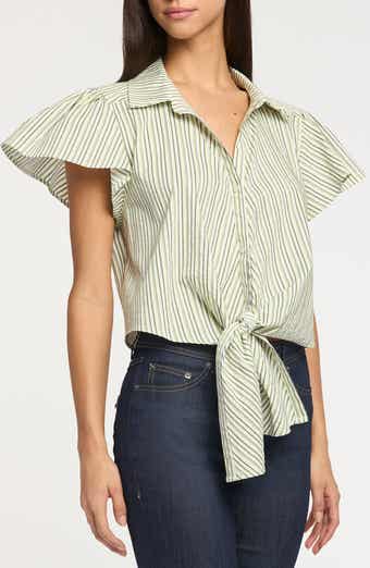 Sophie Stripe Flutter Sleeve Maria Shirt