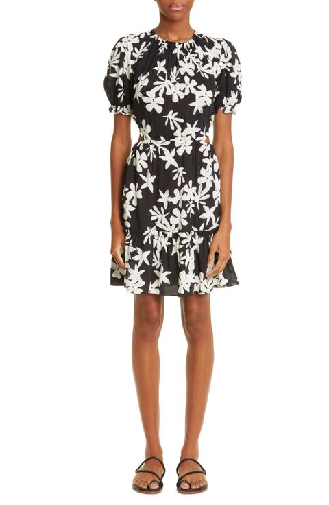 Sea Floral Open Back A-Line Dress