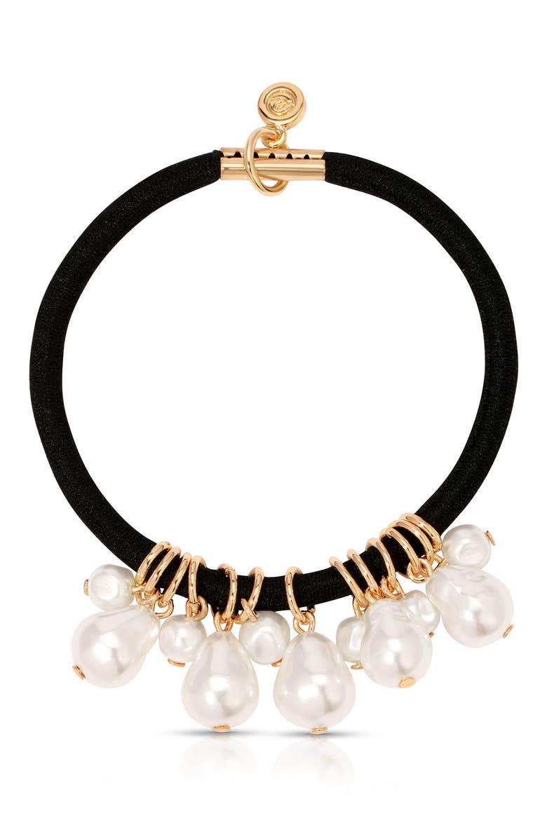 Mermaid Imitation Pearl Ponytail Holder, Main, color, GOLD