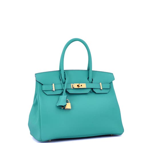 Pre-owned Hermes  Hermes Birkin Handbag Blue Epsom With Gold Hardware 30 In Blue