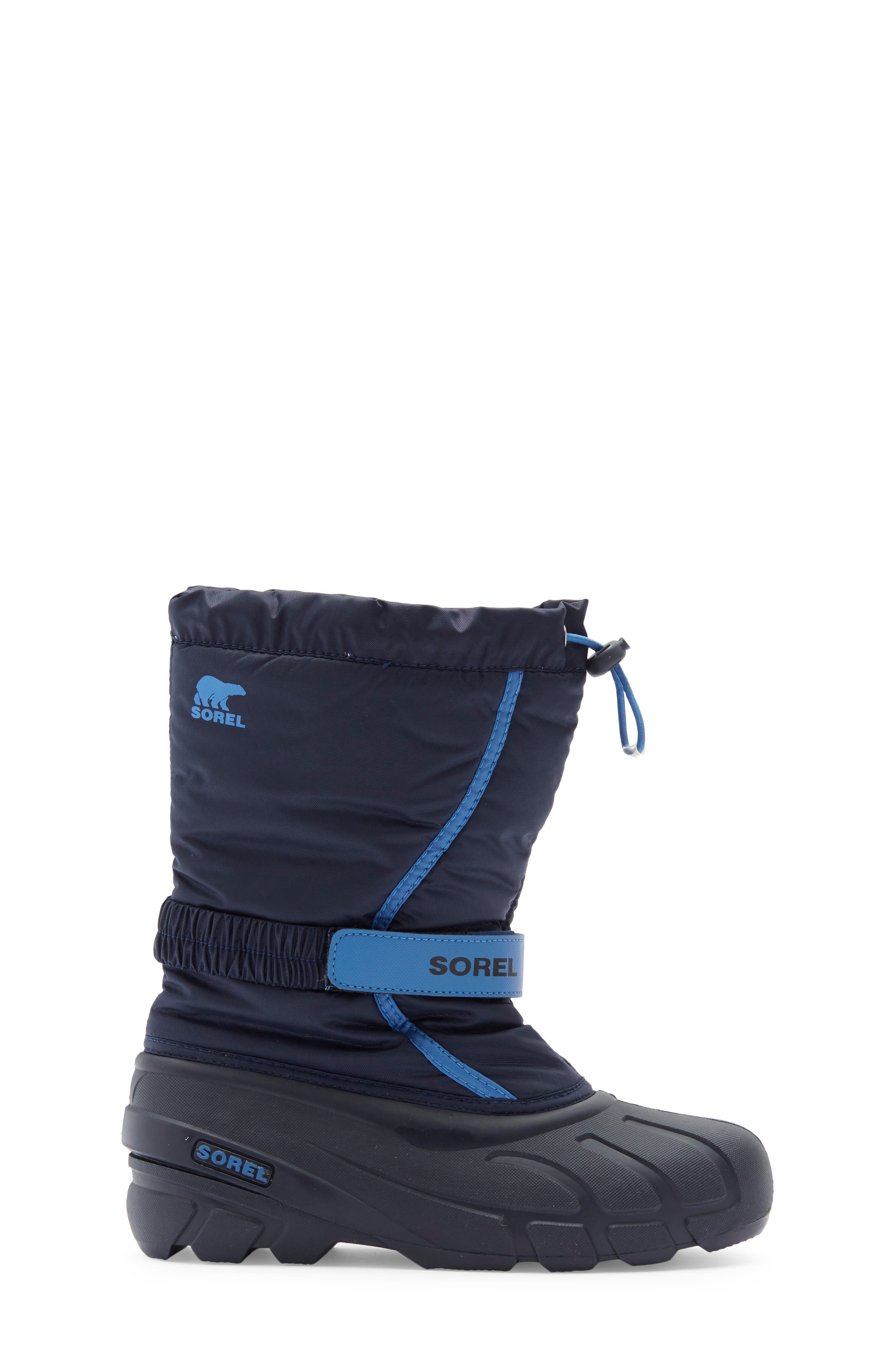 Kids' Flurry Weather Resistant Snow Boot, Alternate, color, BLACK/ BRIGHT BLUE