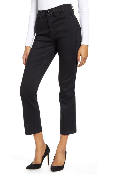 Good Straight Destroyed Hem Straight Leg Jeans (Regular & Plus Size)