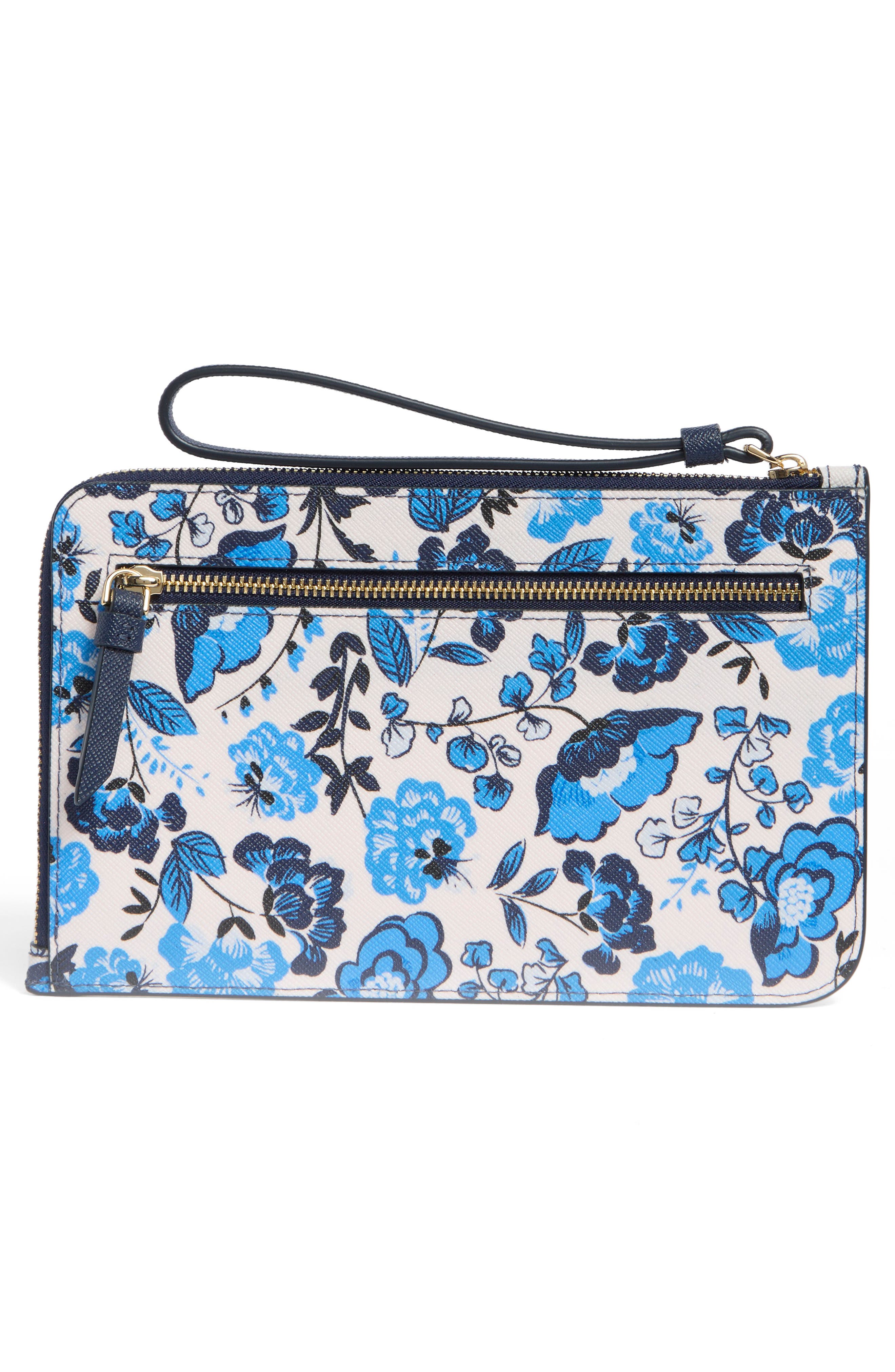 cameron vase floral leather wallet, Alternate, color, BLUE MULTICOLOR
