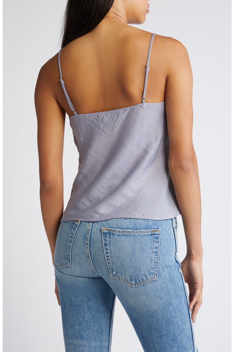 Lace Trim Satin Camisole, Alternate, color, BLUE