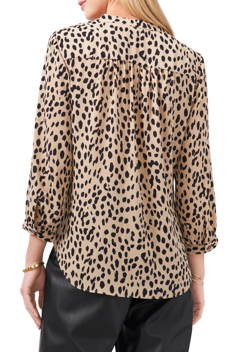 Animal Reset V-Neck Blouse, Alternate, color, KHAKI HAZE
